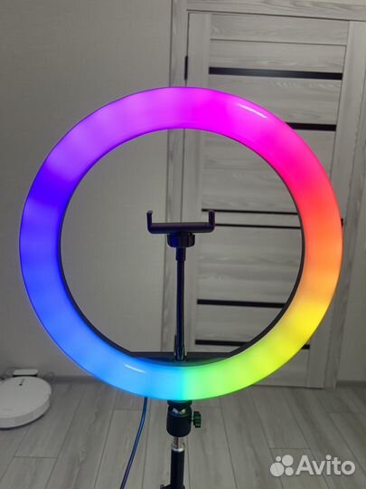 Кольцевая лампа цветная 33см