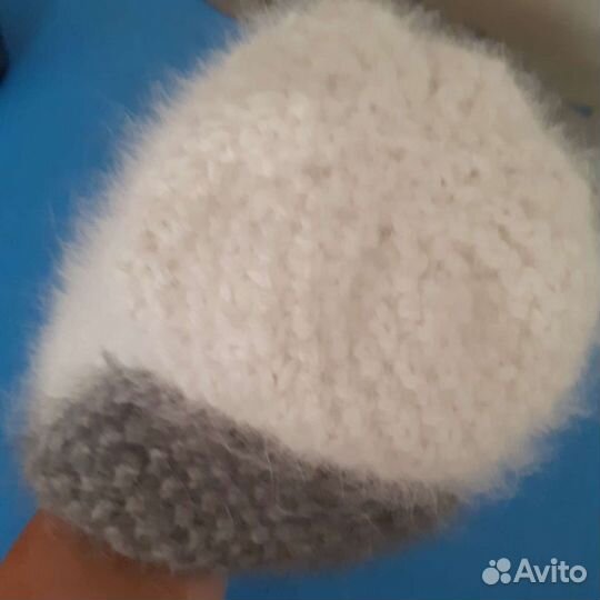 Шапка ушанка из пуха ангорского кролика