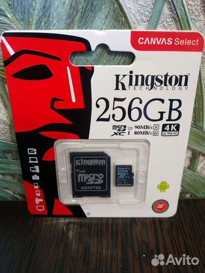 Новая карта памяти MicroSD 256 gb
