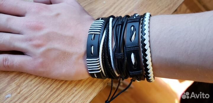 Браслет мужской из натуральной кожи