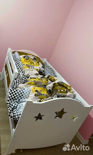 Кроватка для малыша сингл берёза с бортиком