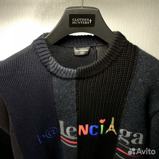 Balenciaga Destroyed Logo Свитер Оригинал