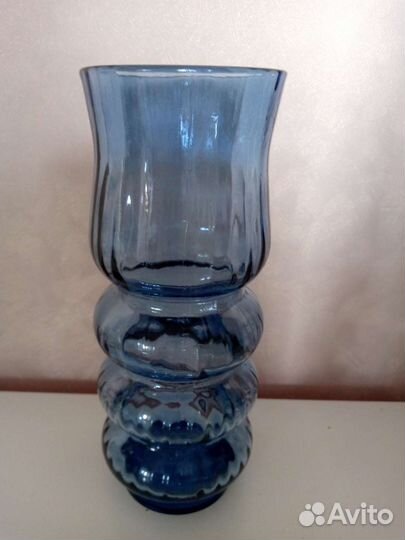 Ваза для цветов СССР из цветного стекла