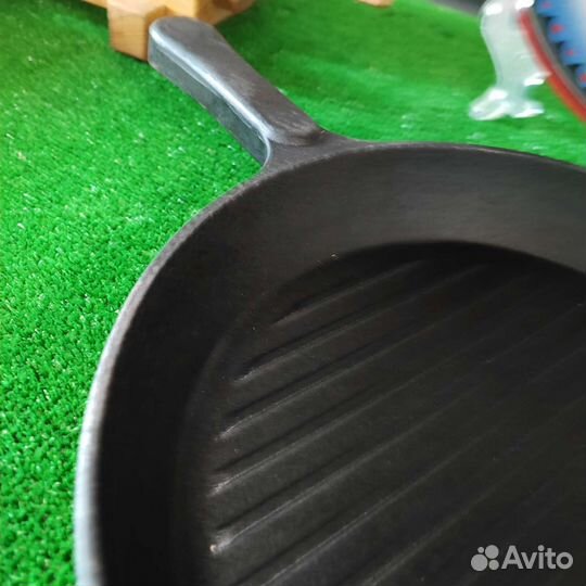 Чугунная сковорода гриль 28 см. Узбекистан