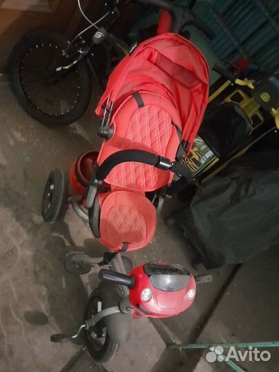 Детский велосипед коляска с ручкой