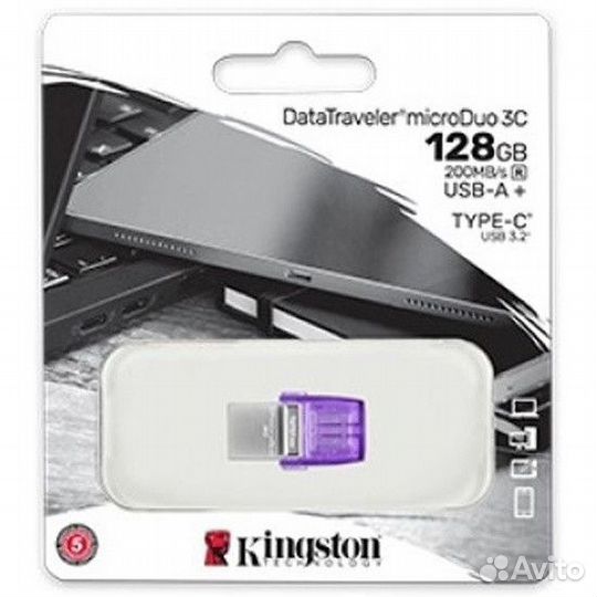 Flash Usb 3.2 Kingston microDuo 3C на 128GB (OTG)