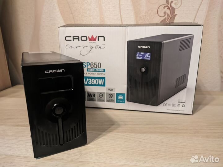 Ибп Crown Micro CMU-650euro LCD USB (Нерабочий)