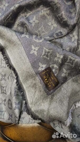 Платок теплый шаль 140см кашемир/шелк LV италия