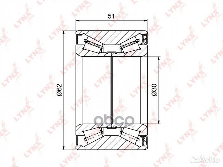 Подшипник ступицы задний (51x30x62) подходит дл