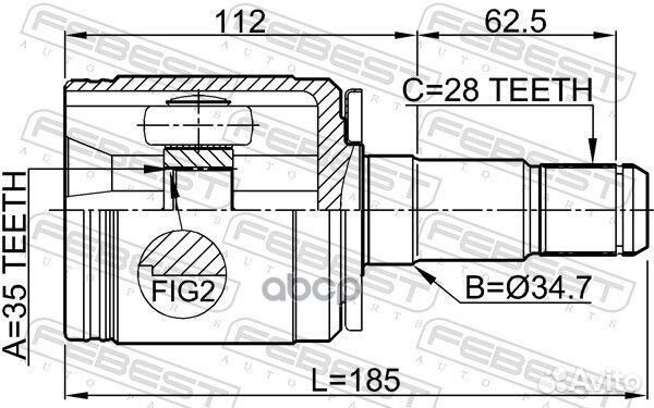 ШРУС внутренний Hyundai terracan 02 0411V97LH