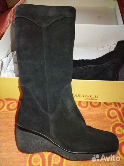 Сапоги зимние женские замшевые