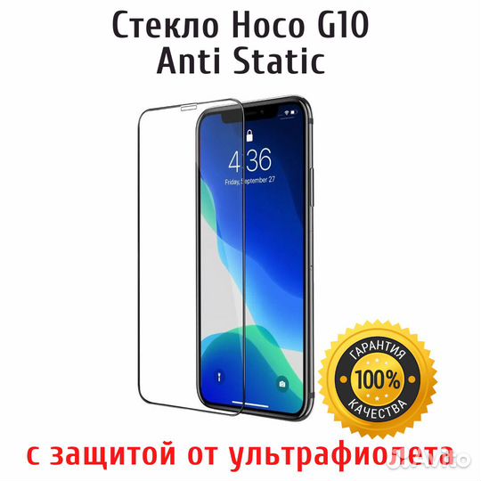 Защитное стекло для iPhone Hoco G10 Anti Static