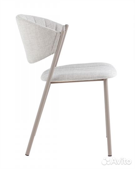 Стул Харпер ткань рогожка серо-голубой каркас серый матовый