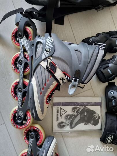 Роликовые коньки k2 moto 90 мужские + аксы