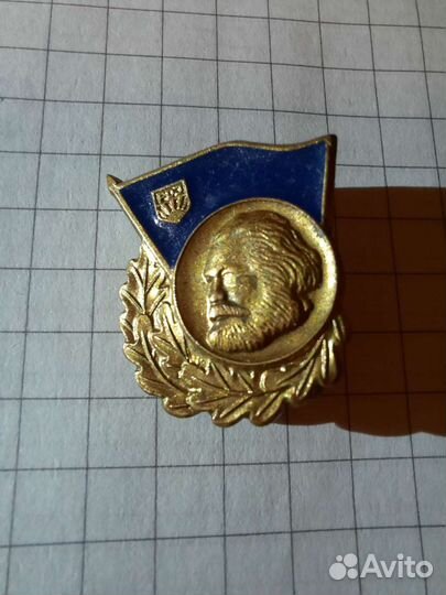 Значек Карл Маркс, тяжелый, эмаль