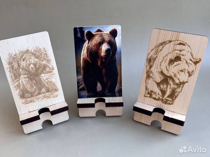 Подставка для телефона деревянная