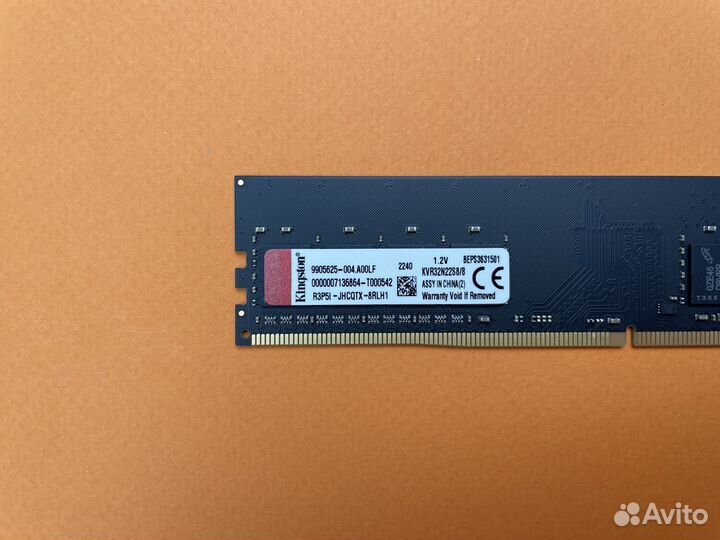 DDR4 8 GB 3200 mhz Kingston для пк Новая