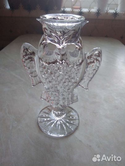 Подсвечник Сова,Хрусталь