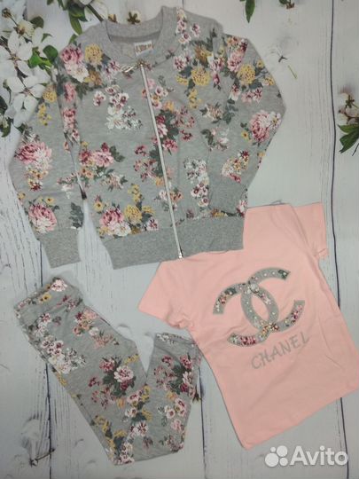 Новый комплект тройка для девочек.Турция