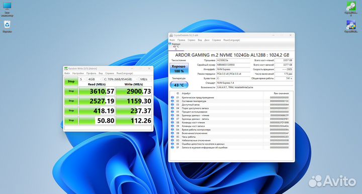 1Тб SSD M.2 накопитель ardor gaming Ally