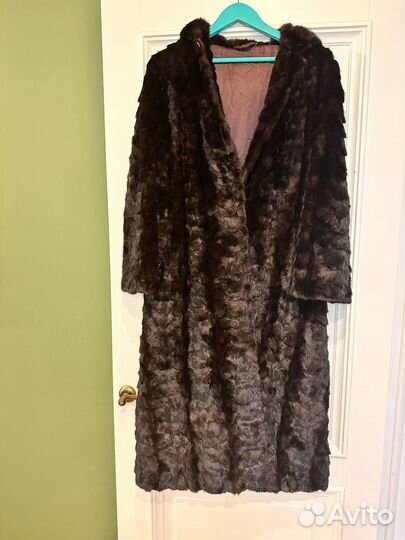 Шуба норковая с капюшоном