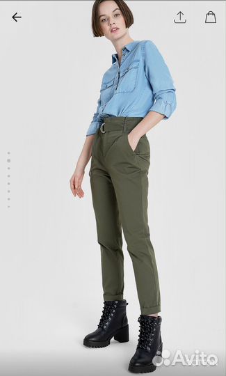 Брюки paperbag из хлопка