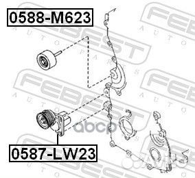 Ролик обводной приводного ремня (комплект) mazda 3