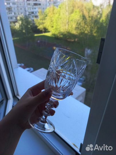 Хрустальные бокалы 9 шт