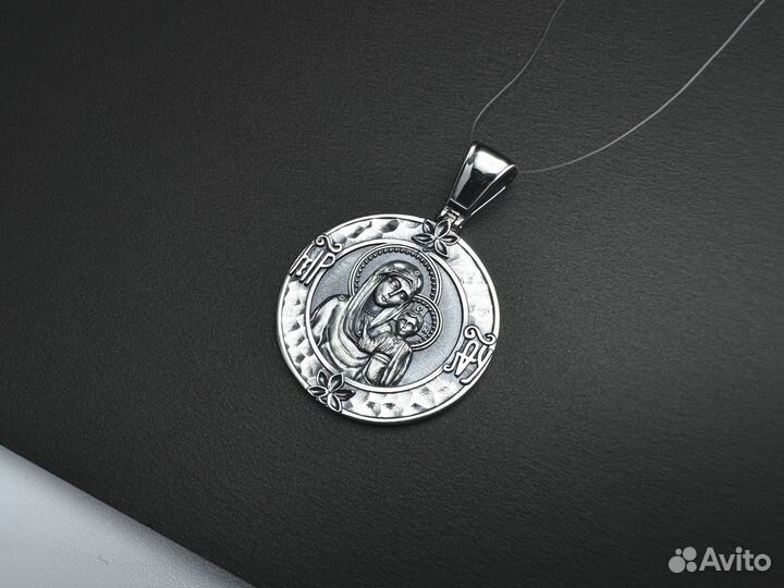 Казанская.Подвеска серебряная нательная