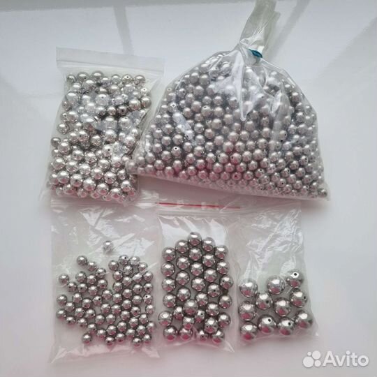 Бусины круглые металлические для рукоделия