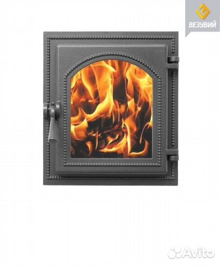 Дверка каминная везувий 220 стекло (антрацит)