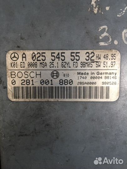 Эбу Мерседес W210 ом 606 3.0td