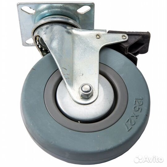 Опора колесная поворотная SCFb125, d125, серая ли
