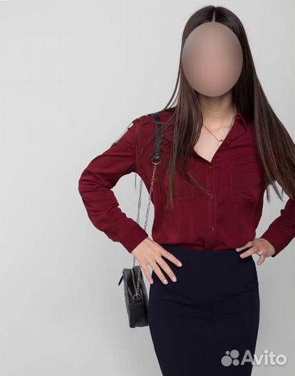Рубашка бордовая XS