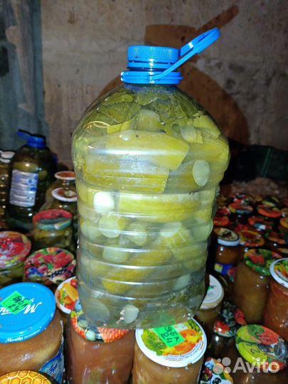 Огурцы соленые в 5 литровых баклажках. Без уксуса