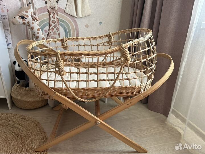 Плетеная люлька кроватка для новорожденного