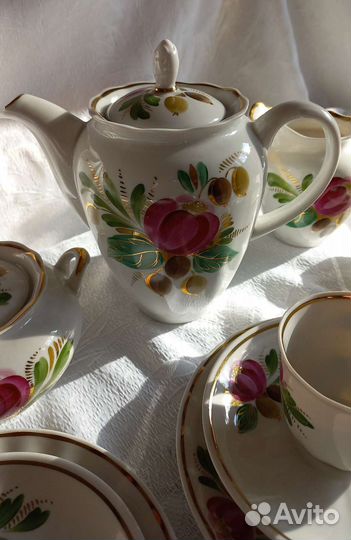 Кофейный сервиз Шиповник Вербилки СССР