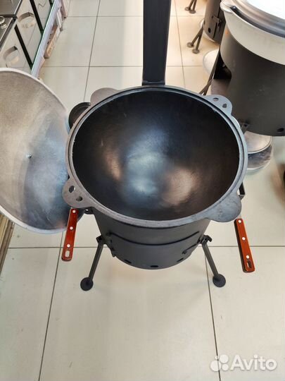 Комплекты казан чугунный + печь премиум + шумовка