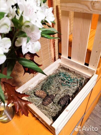 Коробка деревянная с наполнением для подарка новая