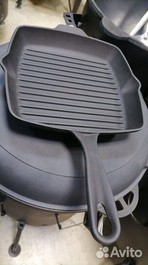 Чугунная сковорода гриль для костра