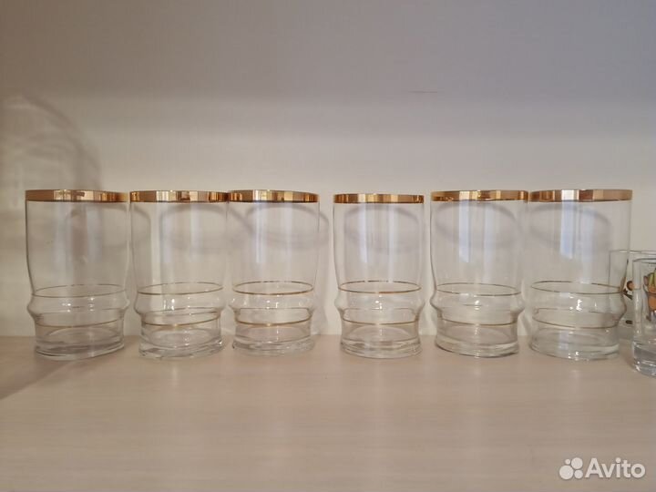 Стаканы с позолотой новые