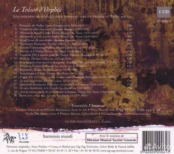 Le Tresor d'Orphee - Le Concerts DE Musique (1 CD)