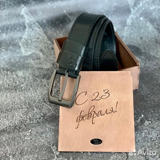Ремень черный из кожи Буйвола. Доставка