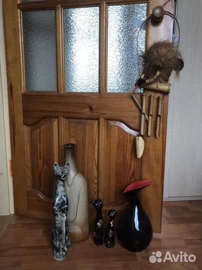 Статуэтка вазы сувенир кошка керамика