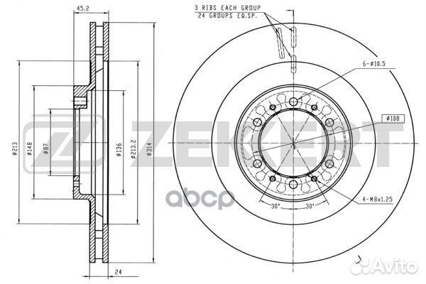 Диск торм. перед. Mitsubishi L200 III 01- Paje