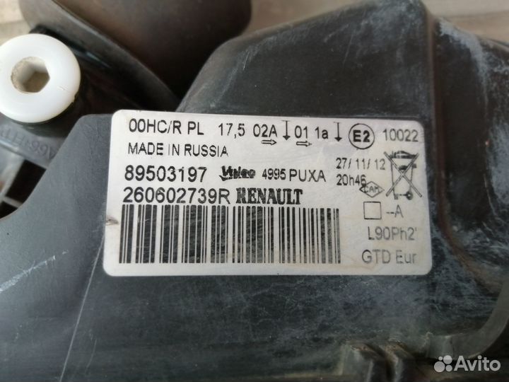 Фара renault logan 1 рестайлинг