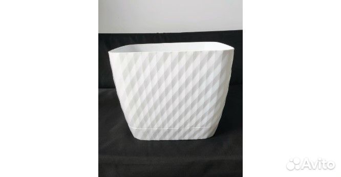 Горшок кашпо белое 15 литров с поддоном в идеале