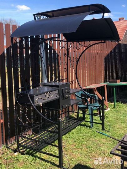 Мангал с печью под казан