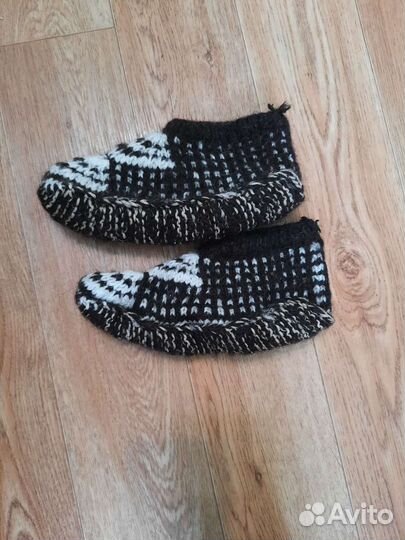 Носки ручной вязки шерстяные