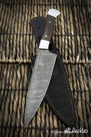 Поварской нож средний дамаск дюраль венге